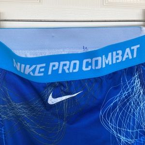 Nike Pro Combat dri-fit compression blue tights sz XS